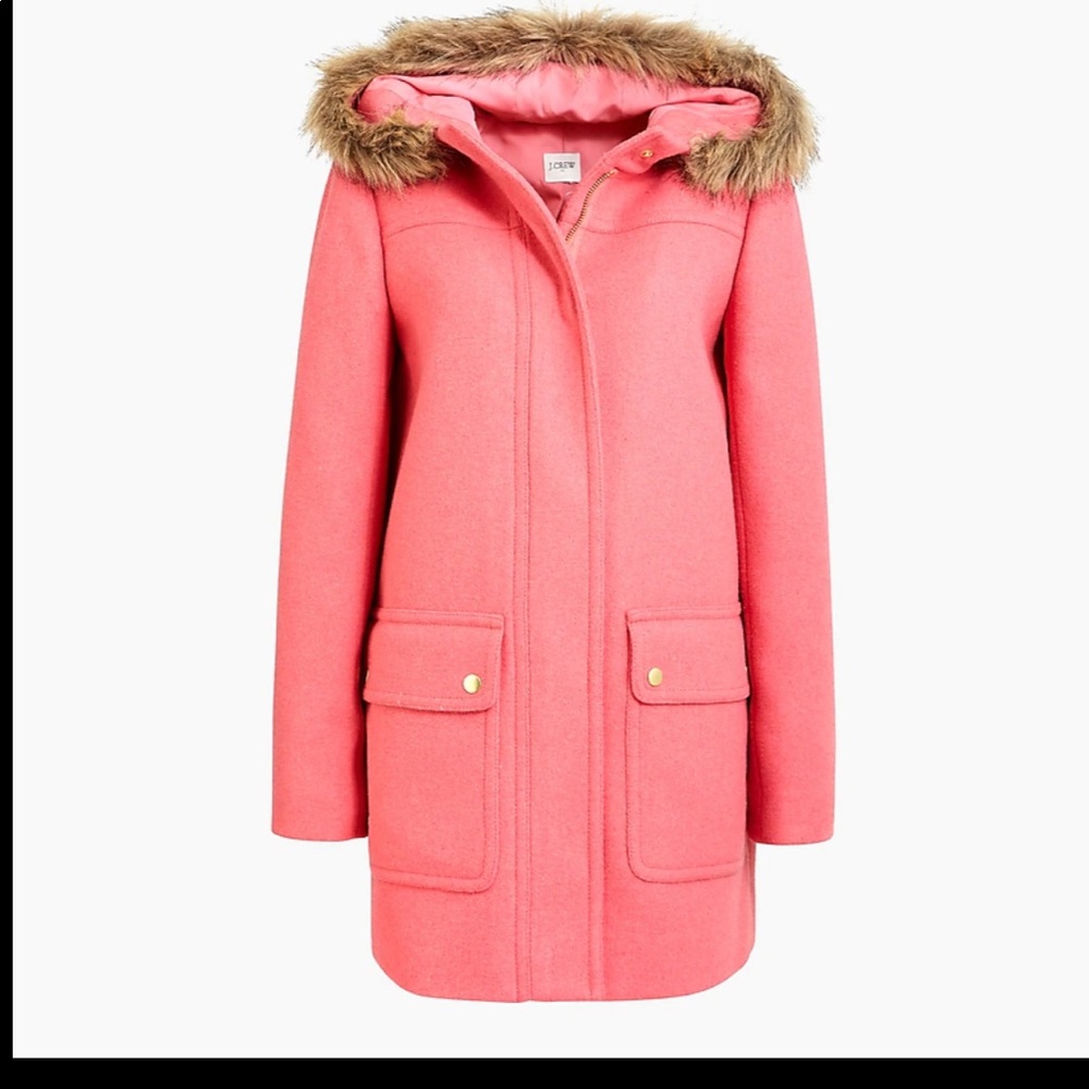 J. Crew Factory Vail Hooded Parka - Bubblegum pink
